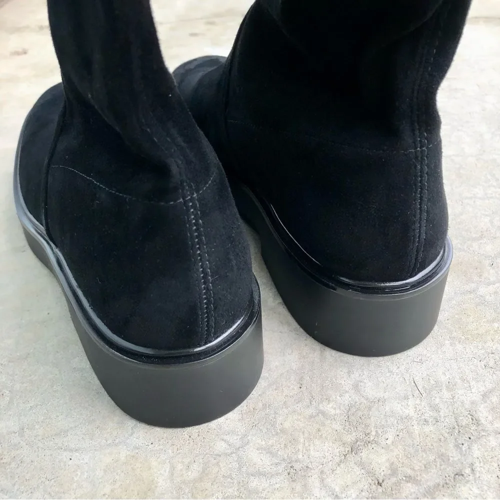 Stuart Weitzman Mara OTK Over the Knee Suede Boots Platform Thigh High Black 8